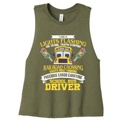 Im A School Bus Driver School Bus Driver Gift Women's Racerback Cropped Tank