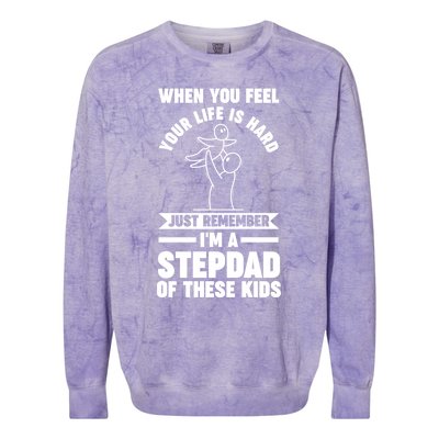 I'm A Stepdad Of These Stepdad Funny Gift Colorblast Crewneck Sweatshirt