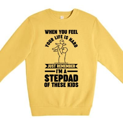 I'm A Stepdad Of These Stepdad Funny Gift Premium Crewneck Sweatshirt