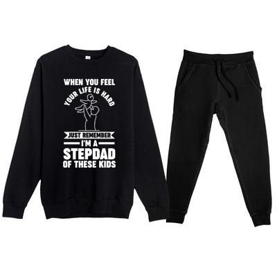 I'm A Stepdad Of These Stepdad Funny Gift Premium Crewneck Sweatsuit Set