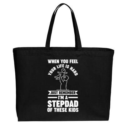 I'm A Stepdad Of These Stepdad Funny Gift Cotton Canvas Jumbo Tote