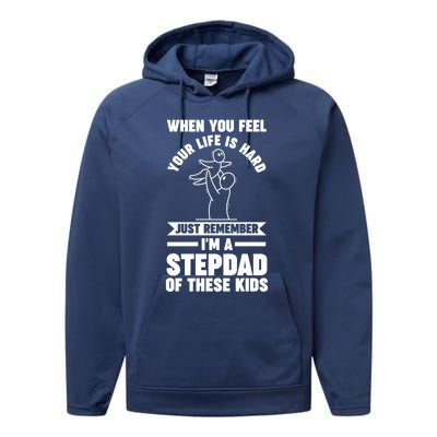 I'm A Stepdad Of These Stepdad Funny Gift Performance Fleece Hoodie