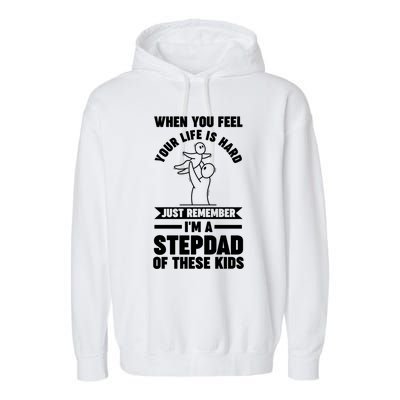 I'm A Stepdad Of These Stepdad Funny Gift Garment-Dyed Fleece Hoodie