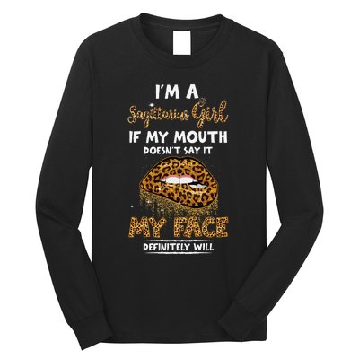 I'm A Sagittarius Leopard Printed Birthday Long Sleeve Shirt