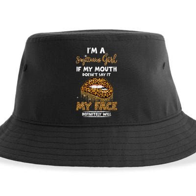 I'm A Sagittarius Leopard Printed Birthday Sustainable Bucket Hat
