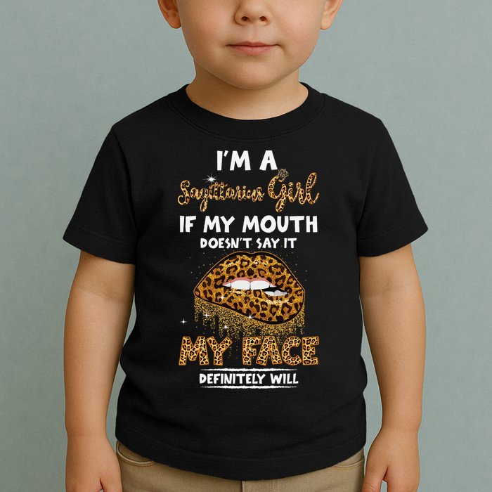 I'm A Sagittarius Leopard Printed Birthday Toddler T-Shirt