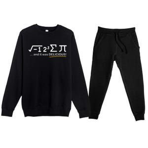 I Ate Some Pie And It Was Delicious Funny Math Premium Crewneck Sweatsuit Set