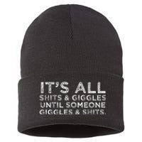 Its All Shits and Giggles Funny Adult Humor Friend Sustainable Knit Beanie