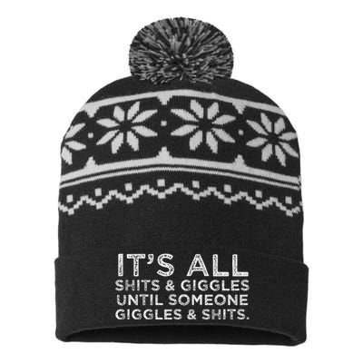 Its All Shits and Giggles Funny Adult Humor Friend USA-Made Snowflake Beanie