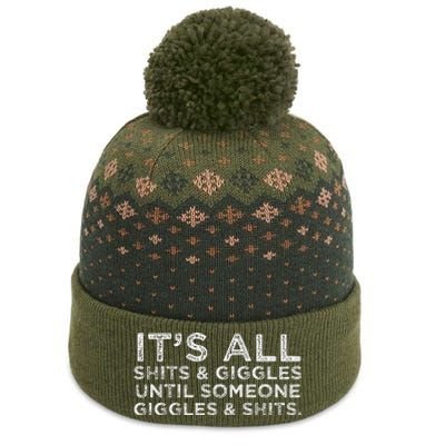 Its All Shits and Giggles Funny Adult Humor Friend The Baniff Cuffed Pom Beanie