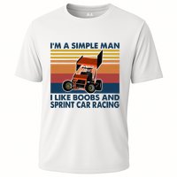 IM A Simple Man I Like Boobs And Sprint Car Racing Cooling Performance Crew T-Shirt