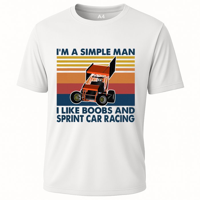 IM A Simple Man I Like Boobs And Sprint Car Racing Cooling Performance Crew T-Shirt
