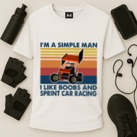 IM A Simple Man I Like Boobs And Sprint Car Racing Cooling Performance Crew T-Shirt