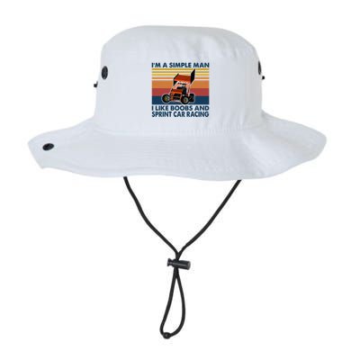 IM A Simple Man I Like Boobs And Sprint Car Racing Bucket Hat