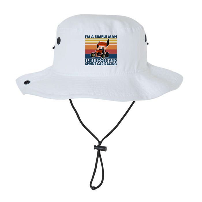 IM A Simple Man I Like Boobs And Sprint Car Racing Bucket Hat