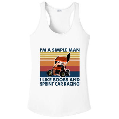 IM A Simple Man I Like Boobs And Sprint Car Racing Ladies PosiCharge Competitor Racerback Tank