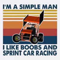 IM A Simple Man I Like Boobs And Sprint Car Racing Poster