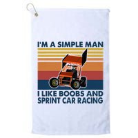 IM A Simple Man I Like Boobs And Sprint Car Racing Golf Towel