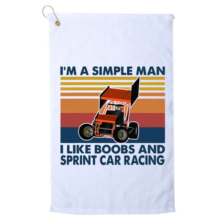 IM A Simple Man I Like Boobs And Sprint Car Racing Golf Towel