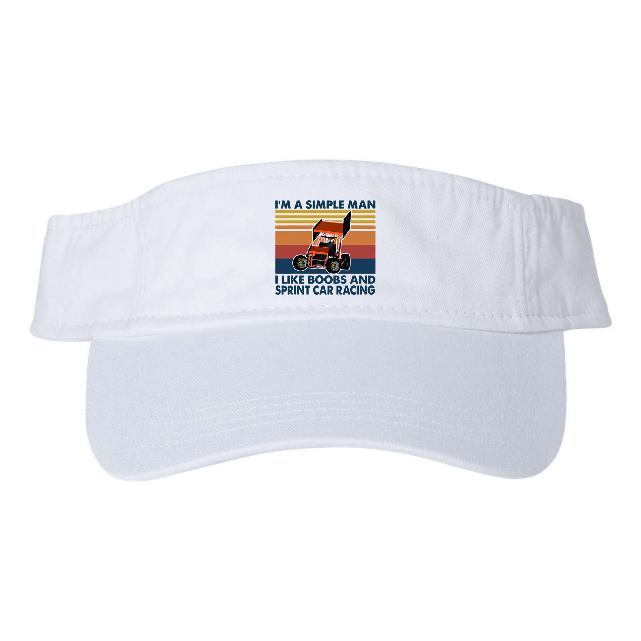 IM A Simple Man I Like Boobs And Sprint Car Racing Visor