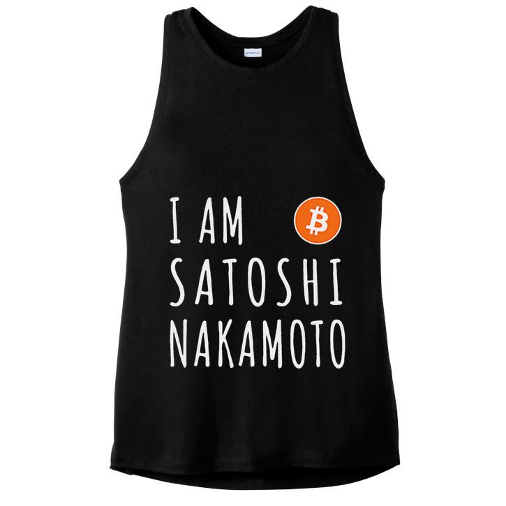 I Am Satoshi Nakamoto Fun Bitcoin Creator Meme Ladies PosiCharge Tri-Blend Wicking Tank