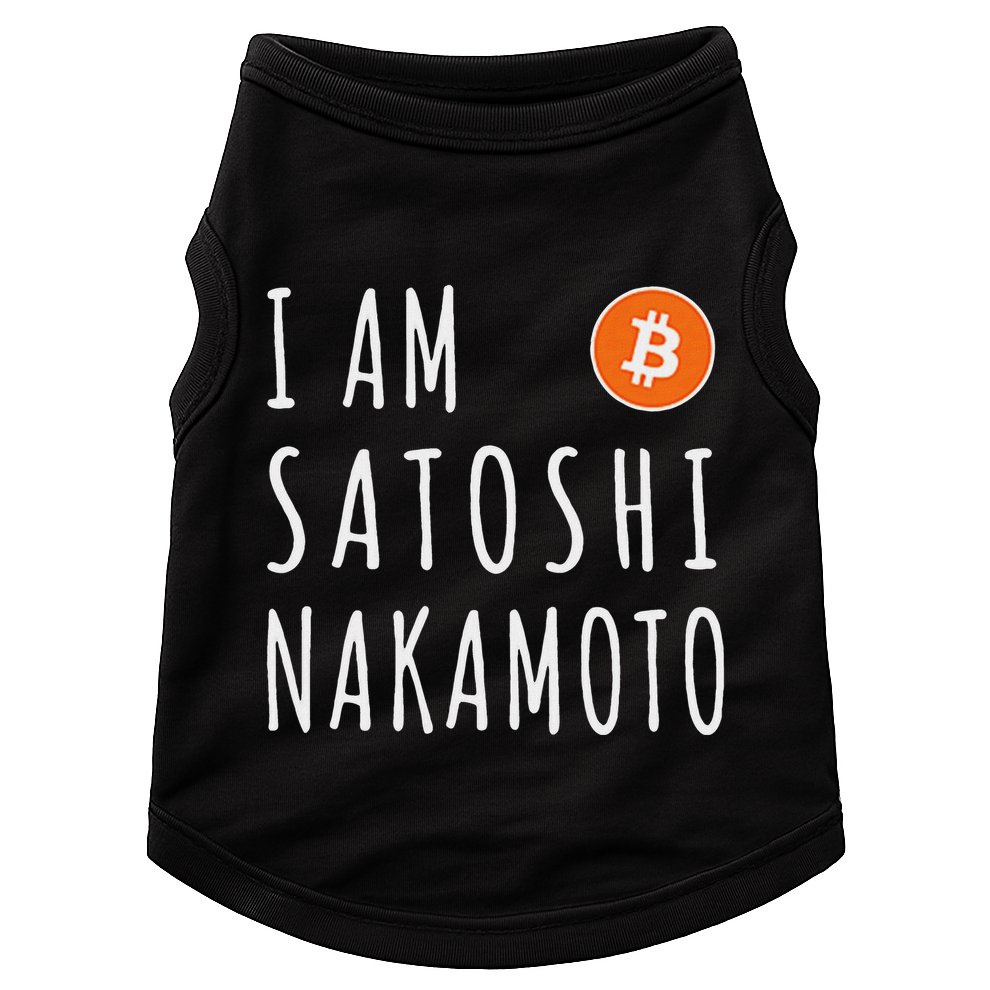 I Am Satoshi Nakamoto Fun Bitcoin Creator Meme Doggie Tank