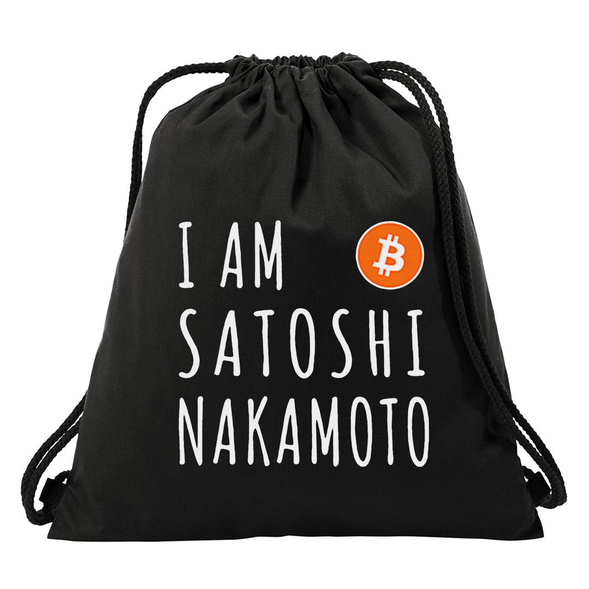I Am Satoshi Nakamoto Fun Bitcoin Creator Meme Drawstring Bag