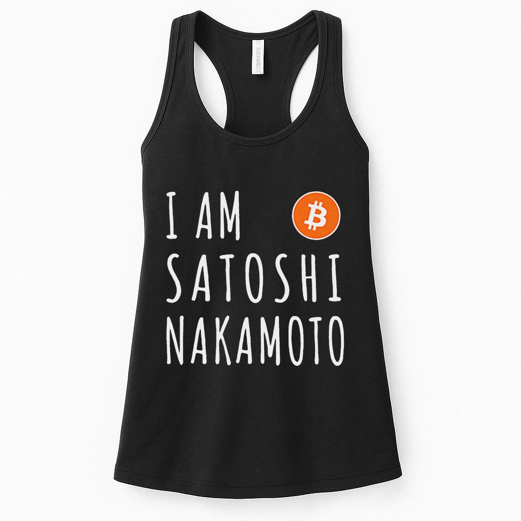 I Am Satoshi Nakamoto Fun Bitcoin Creator Meme Womens Tank Top
