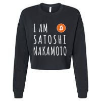 I Am Satoshi Nakamoto Fun Bitcoin Creator Meme Cropped Pullover Crew