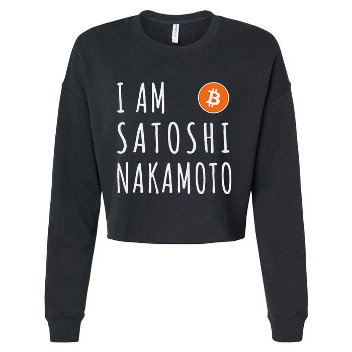 I Am Satoshi Nakamoto Fun Bitcoin Creator Meme Cropped Pullover Crew
