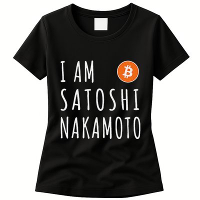 I Am Satoshi Nakamoto Fun Bitcoin Creator Meme Womens T-Shirt