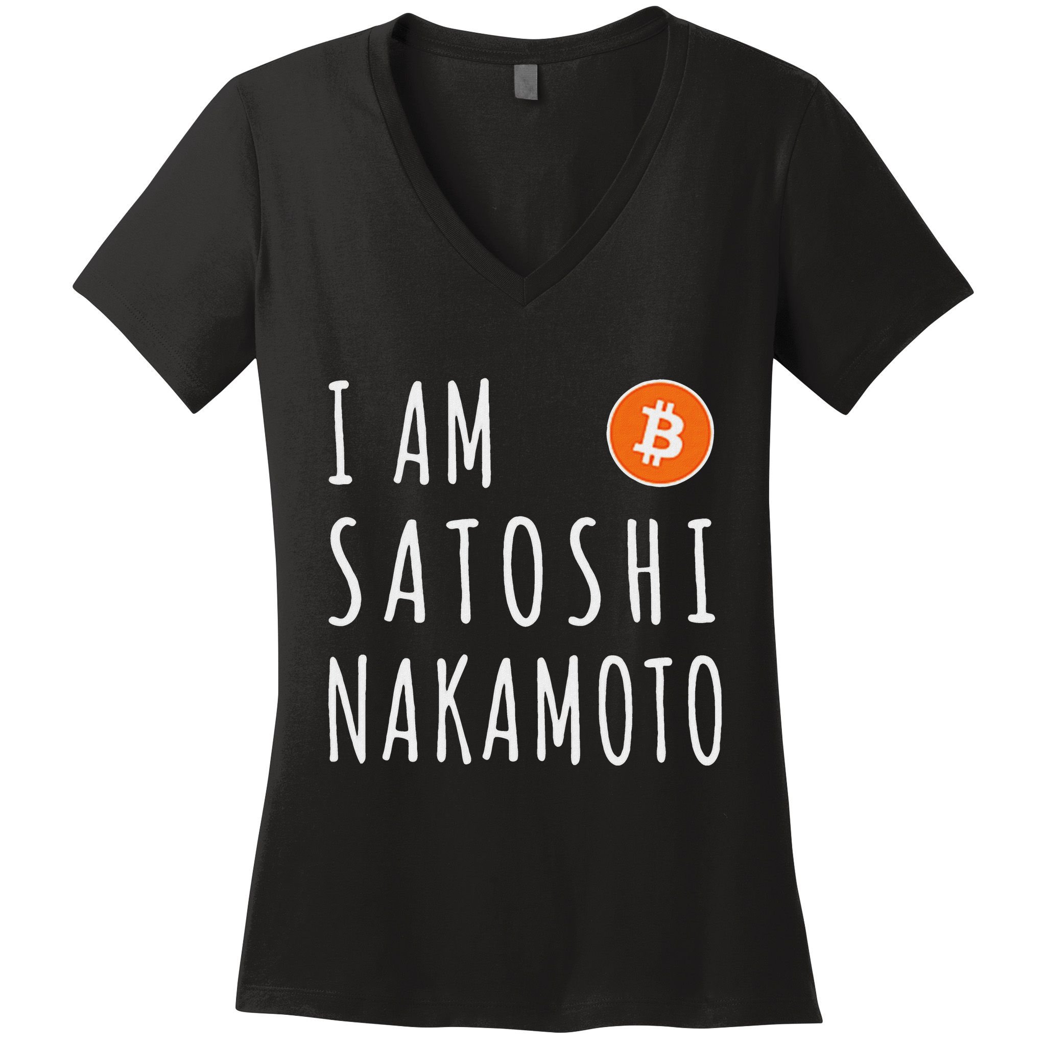 I Am Satoshi Nakamoto Fun Bitcoin Creator Meme Women's V-Neck T-Shirt