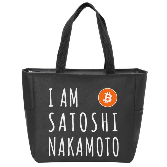 I Am Satoshi Nakamoto Fun Bitcoin Creator Meme Zip Tote Bag