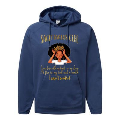 Im A Sagittarius Gift Birthday Gift Gift Performance Fleece Hoodie