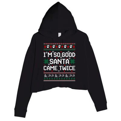 I Am So Good Santa Came Twice Couple Matching Christmas Gift Crop Fleece Hoodie