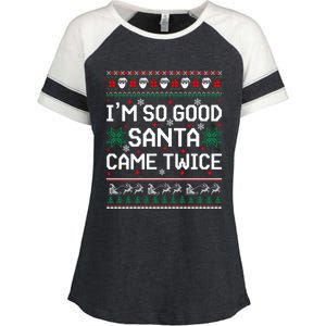 I Am So Good Santa Came Twice Couple Matching Christmas Gift Enza Ladies Jersey Colorblock Tee