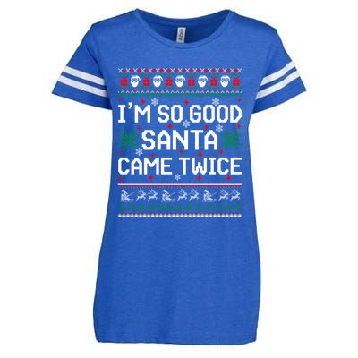 I Am So Good Santa Came Twice Couple Matching Christmas Gift Enza Ladies Jersey Football T-Shirt