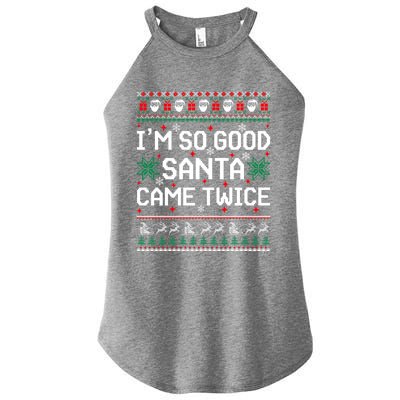 I Am So Good Santa Came Twice Couple Matching Christmas Gift Women's Perfect Tri Rocker Tank