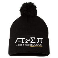 I Ate Some Pi Funny Pi Day & Math Lover Gift Pom Pom 12in Knit Beanie
