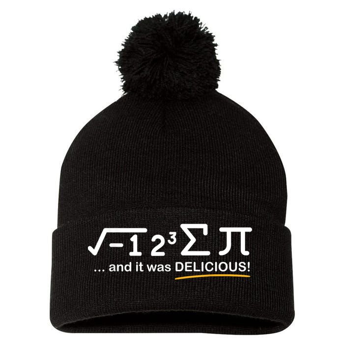 I Ate Some Pi Funny Pi Day & Math Lover Gift Pom Pom 12in Knit Beanie