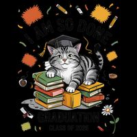 I Am So Done Graduation Cat Class Of 2025 Toddler T-Shirt