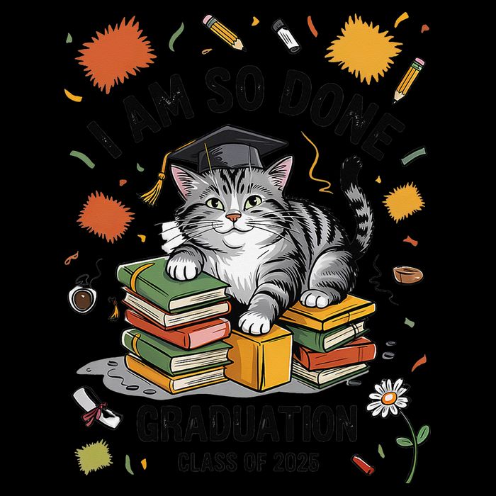 I Am So Done Graduation Cat Class Of 2025 Zip Tote Bag