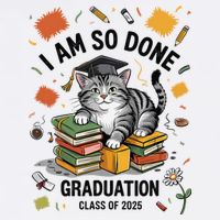 I Am So Done Graduation Cat Class Of 2025 Garment-Dyed Sweatshirt