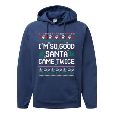 I Am So Good Santa Came Twice Couple Matching Christmas Gift Performance Fleece Hoodie