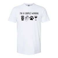 Im A Simple Woman Coffee Flip Flop Pet Dog Cat Wine Womens Softstyle CVC T-Shirt