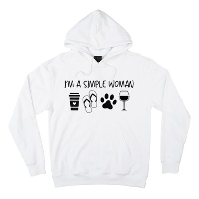 Im A Simple Woman Coffee Flip Flop Pet Dog Cat Wine Womens Hoodie