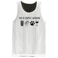 Im A Simple Woman Coffee Flip Flop Pet Dog Cat Wine Womens Mesh Reversible Basketball Jersey Tank