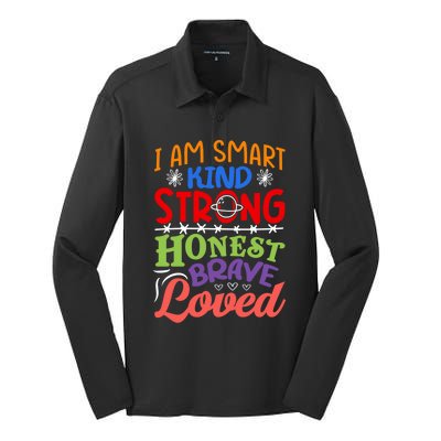 I Am Smart Strong Honest Brave Loved Great Gift Silk Touch Performance Long Sleeve Polo