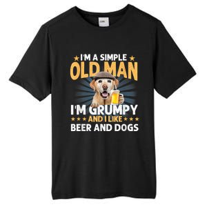 Im A Simple Old Man Im Grumpy And I Like Beer And Dogs Tall Fusion ChromaSoft Performance T-Shirt