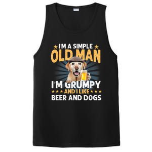 Im A Simple Old Man Im Grumpy And I Like Beer And Dogs PosiCharge Competitor Tank